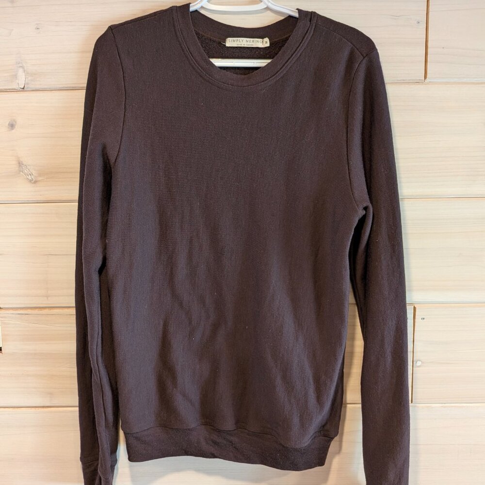Simply Merino Chocolate Brown Sweatshirt in Medium